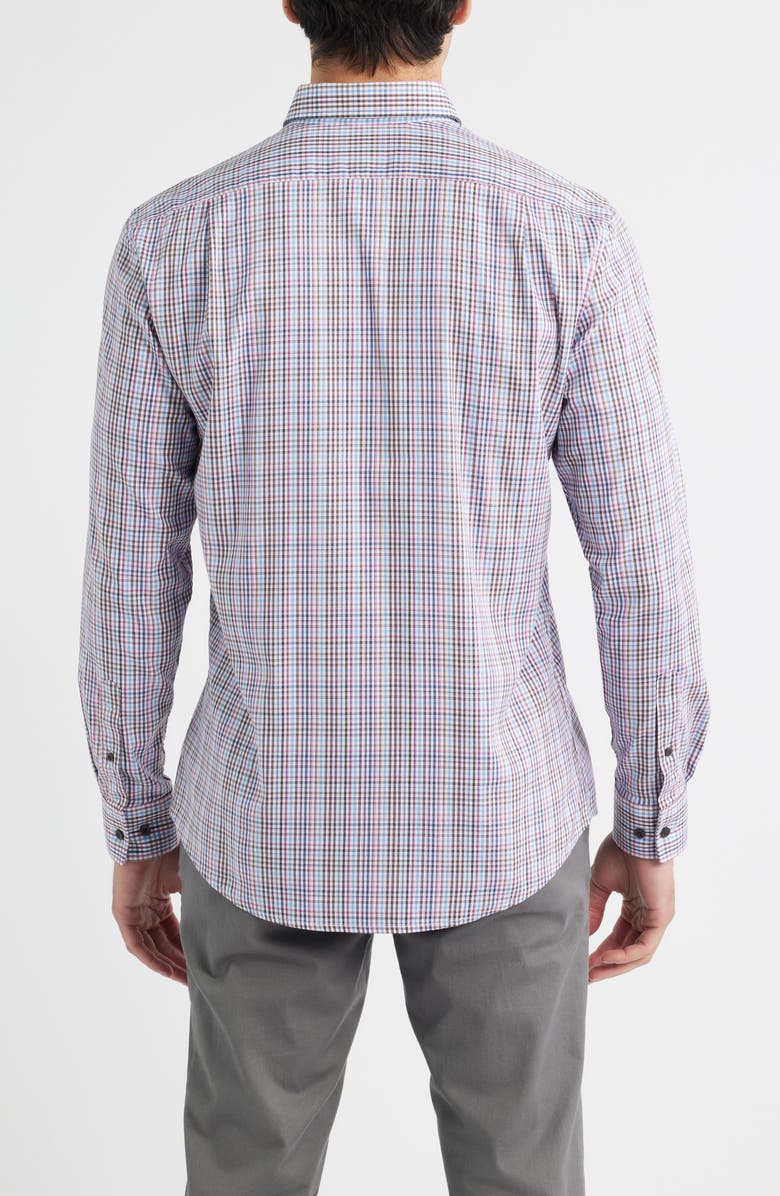 johnnie-O Adelson Check Button-Down Shirt, Alternate, color, Coffee