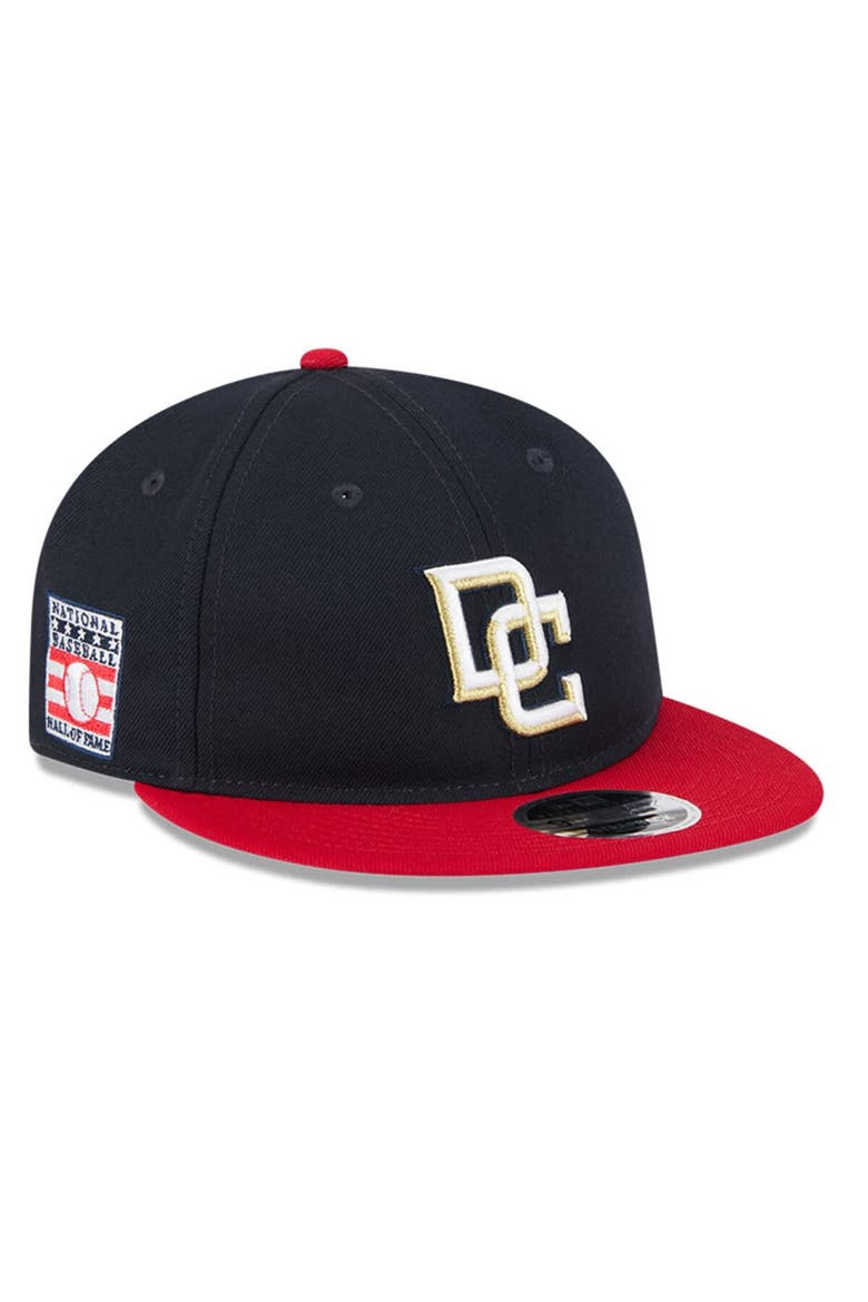 Men's New Era Navy/Red Washington Nationals Baseball Hall of Fame Retro Crown 9FIFTY Adjustable Hat, Main, color, Navy