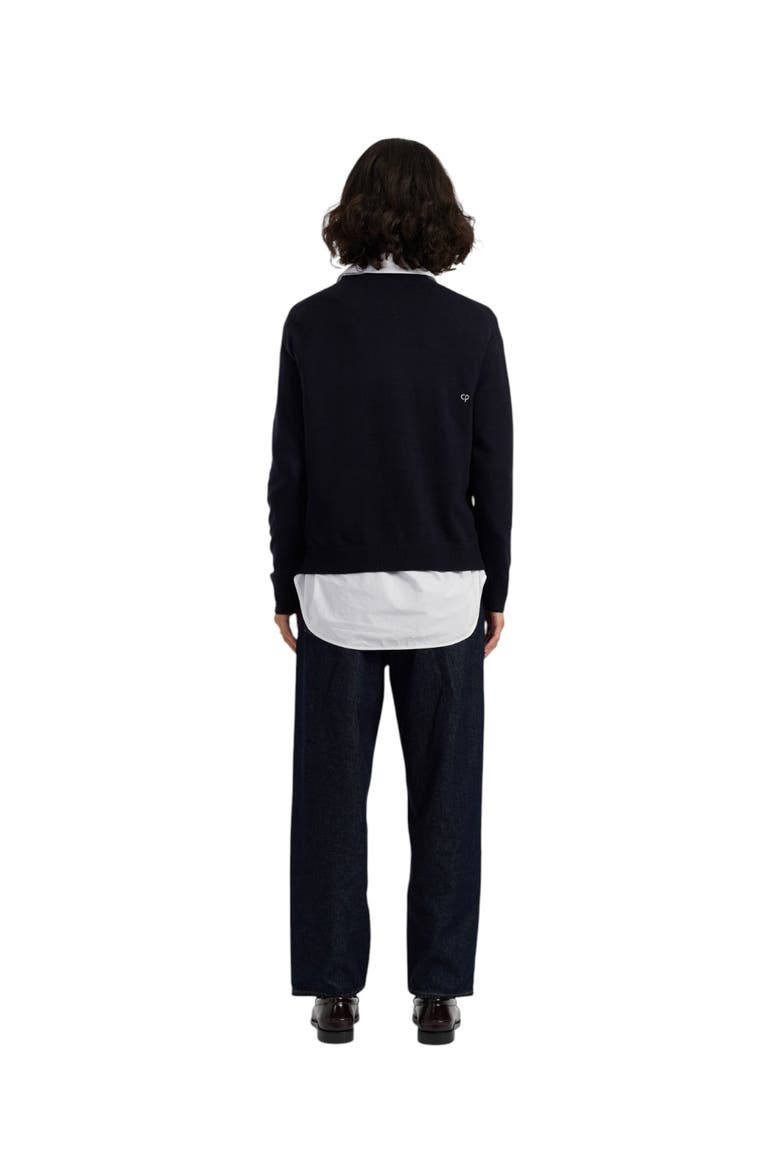 Wool-cashmere Snoopy Peeking Pocket Sweater, Alternate, color, Navy