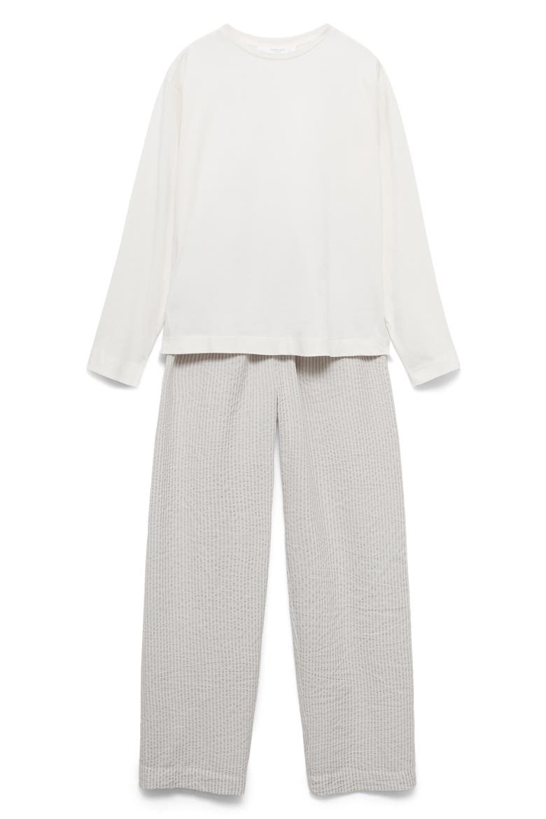 Cotton Seersucker Pajamas, Main, color, CHARCOAL