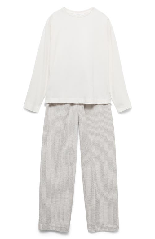 Mango Cotton Seersucker Pajamas In Animal Print