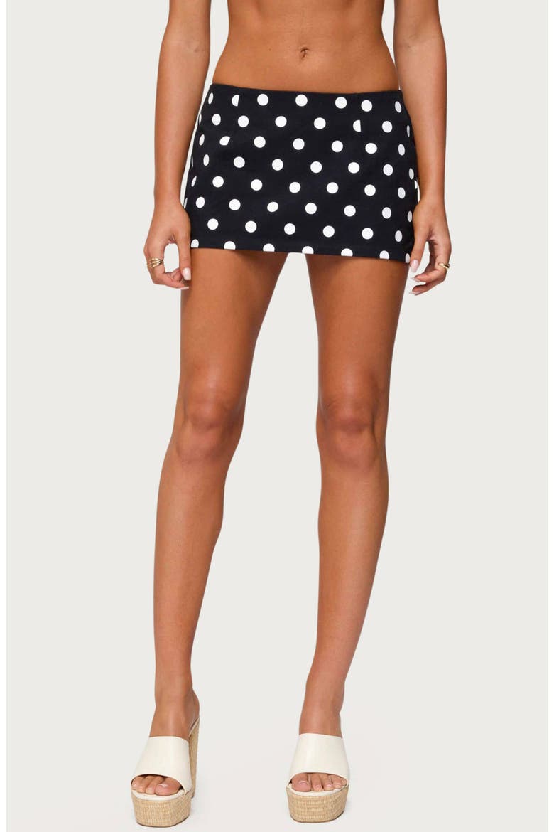 Noreen Polka Dot Low Rise Miniskort, Main, color, BLACK-AND-WHITE