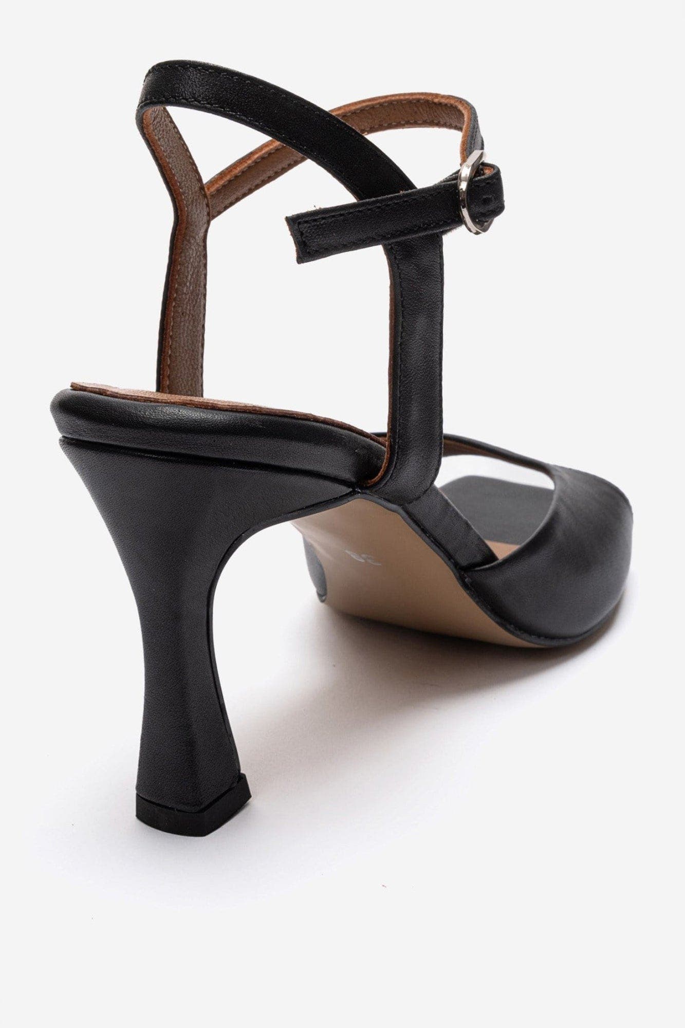 Elvia Leather Stiletto Ankle Strap Sandal, Alternate, color, Black
