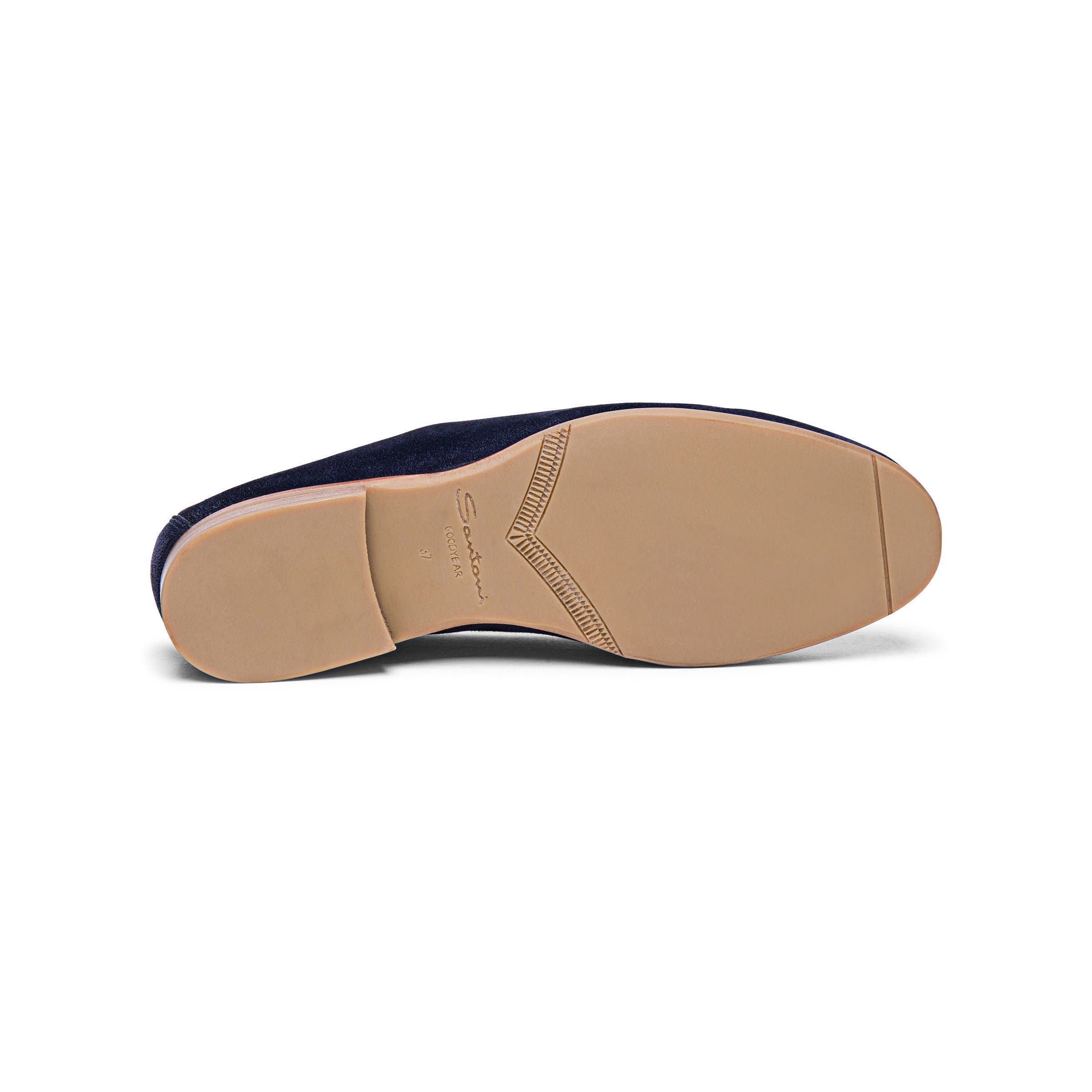 Santoni Women's suede Carla loafer, Alternate, color, Blue
