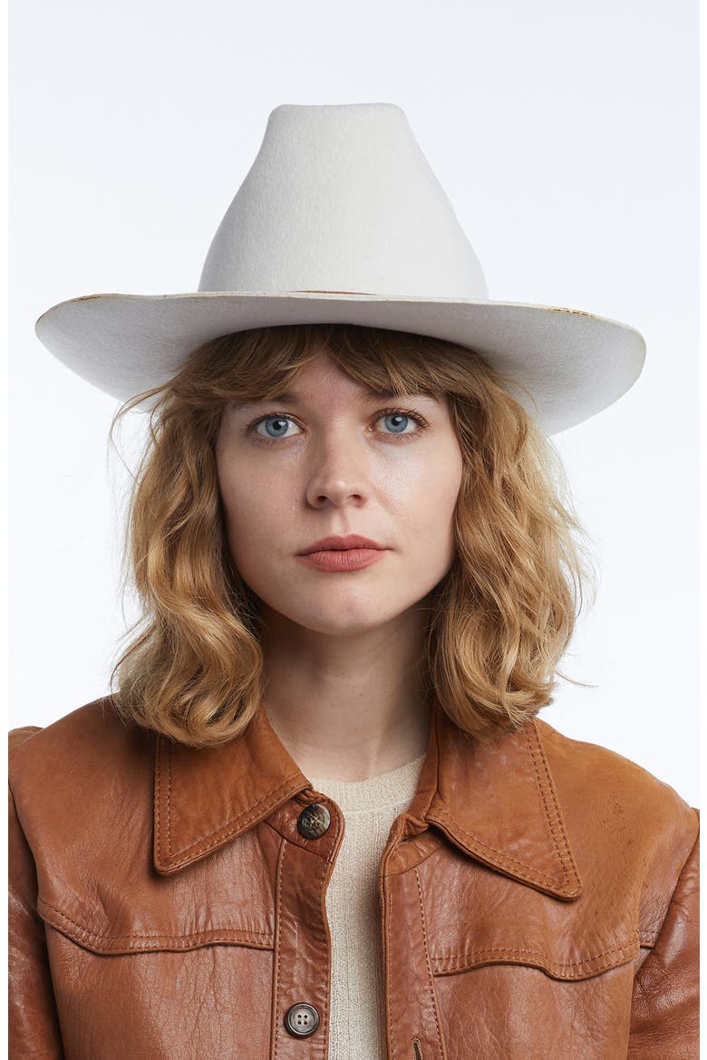 Stiff Brim Cowboy Hat, Alternate, color, BONE