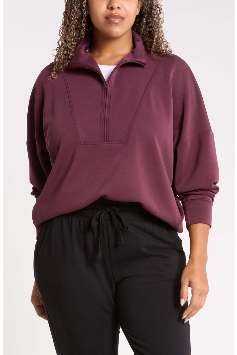 Soft Luxe Half Zip Pullover, Main, color, BURGUNDY STEM