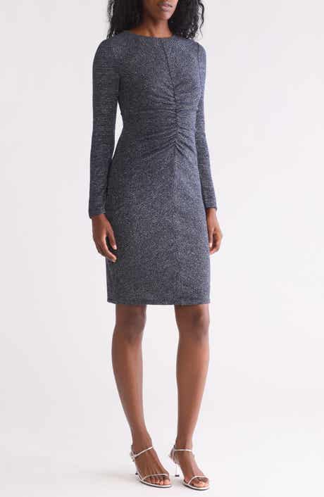 Vince Camuto Metallic Knit Long Sleeve Dress
