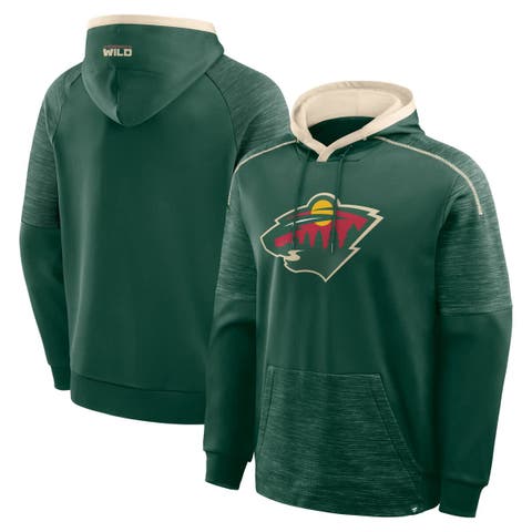 Men
s Fanatics Green Minnesota Wild Goaltender Defender Pullover Hoodie