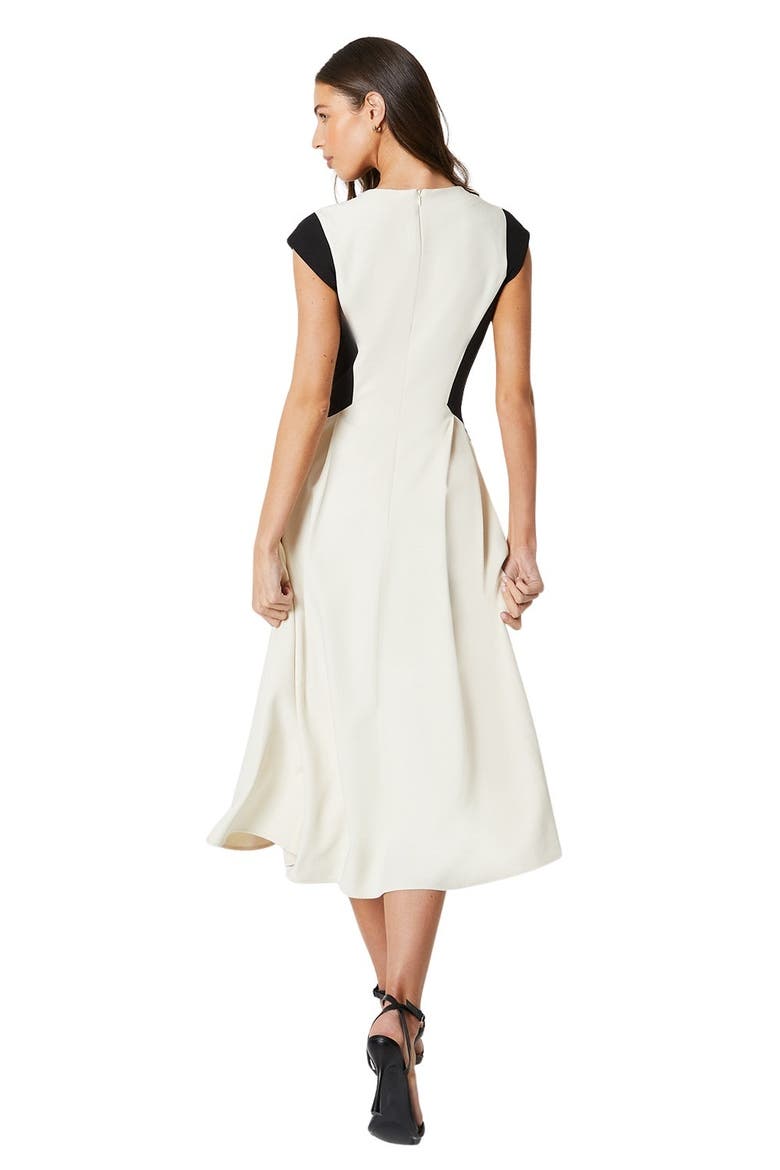 Crepe Color Block Midi Dress, Alternate, color, Mono