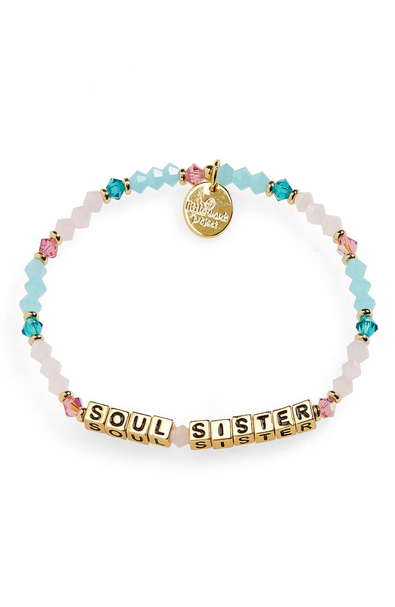 Little Words Project Soul Sister Beaded Stretch Bracelet, Main, color, 