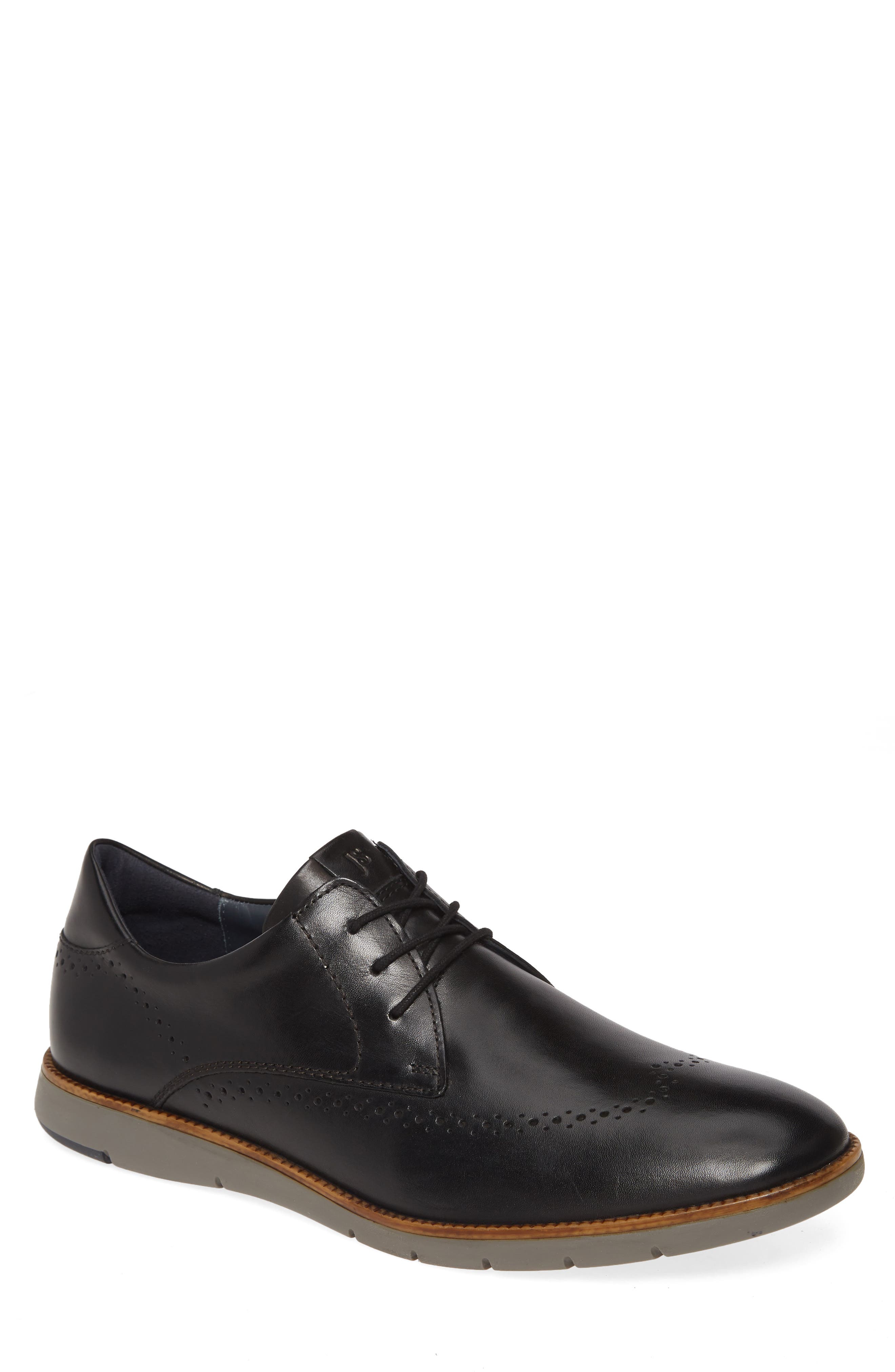 Josef Seibel Tyler Wingtip, Main, color, Black Leather
