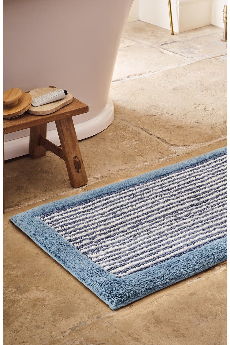 Portobello Stripe Coastal Inspired Bath Rugs, Alternate, color, Chalk Blue