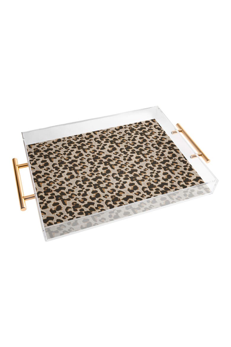Leopard Print Acrylic Tray, Alternate, color, BEIGE