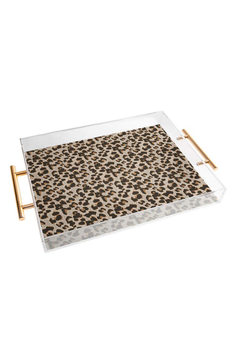 Deny Designs Leopard Print Acrylic Tray, Alternate, color, Beige