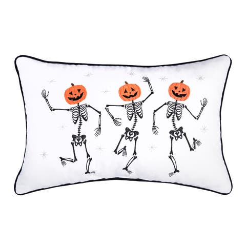 Pumpkin skeletion Trio Throw Pillow, 14" x 22"