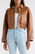 BLANKNYC Faux Leather Bomber Jacket