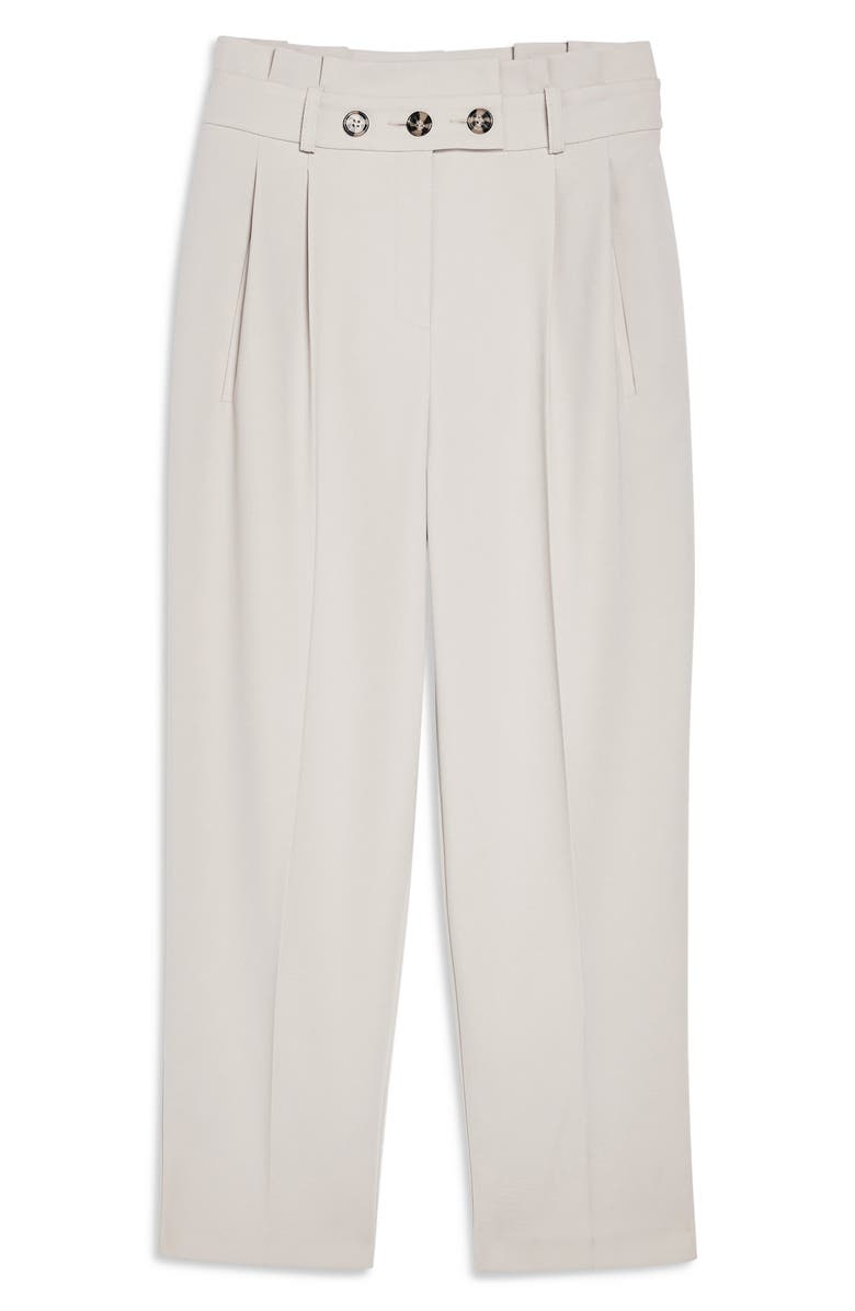 Topshop Emilie Paperbag Waist Tapered Trousers, Alternate, color, 