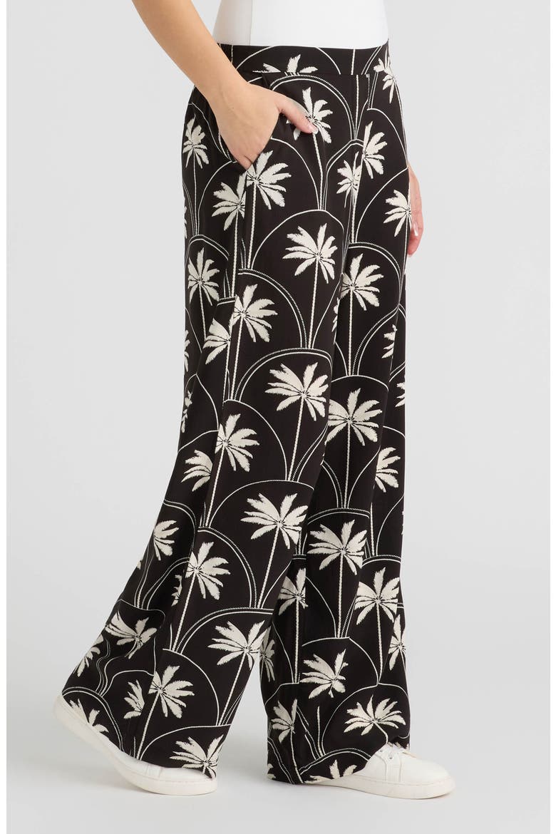 Wide Leg Challis Pants, Alternate, color, PALM GROVE