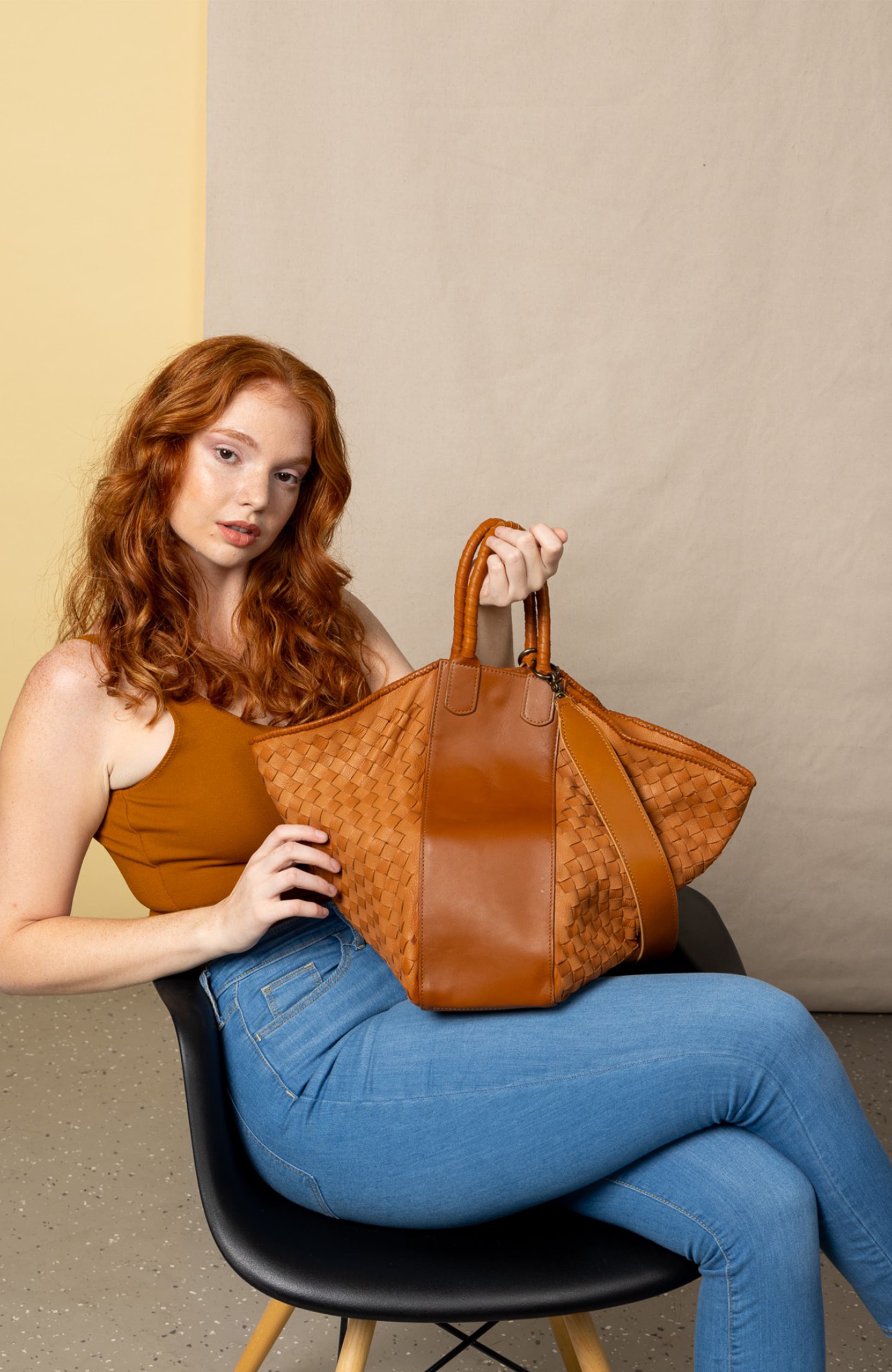 All Day Leather Tote, Alternate, color, Two-Tone-Camel