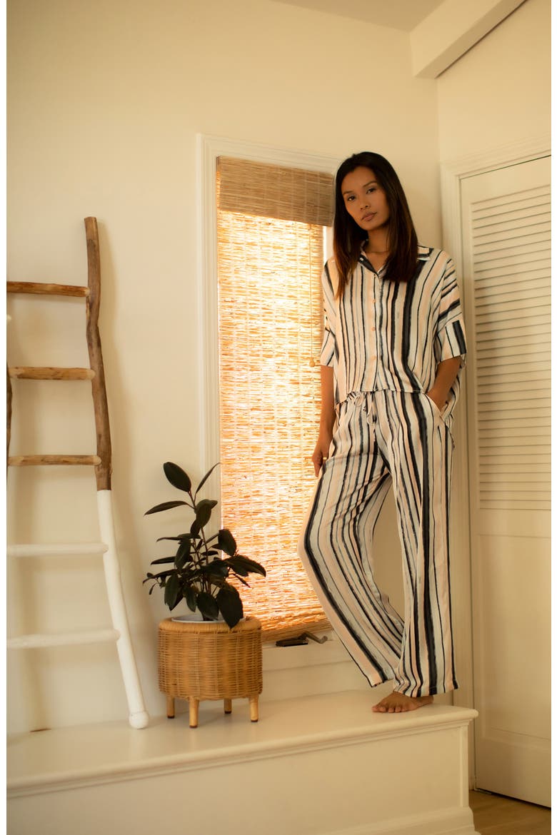 Bali Stripe Satin Pajamas, Alternate, color, MINT