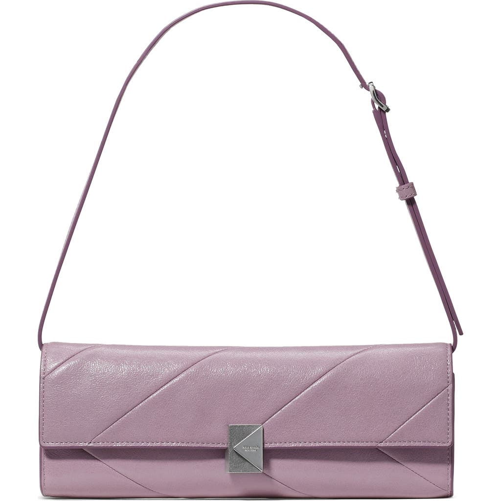 Kate Spade New York Deco Pieced Soft Glazed Leather Shoulder Bag In Purple