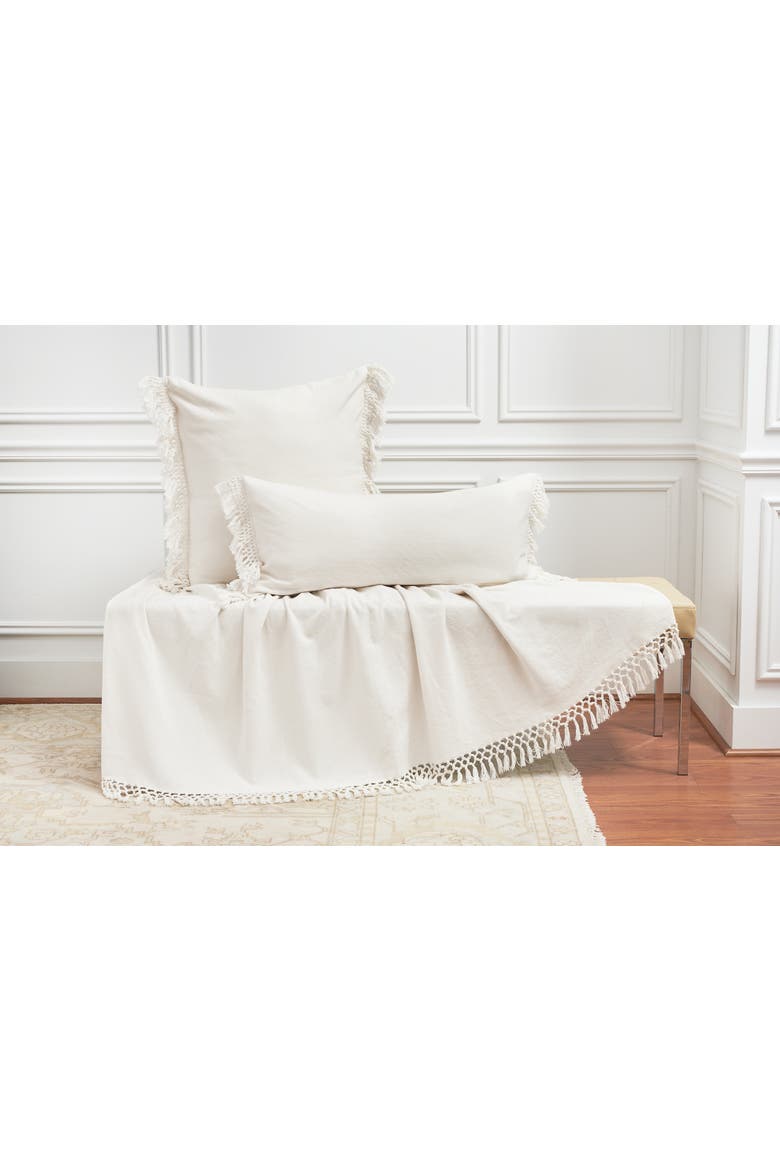 Lavato Enzyme Washed Cotton Decorative Throw Pillow, Alternate, color, White