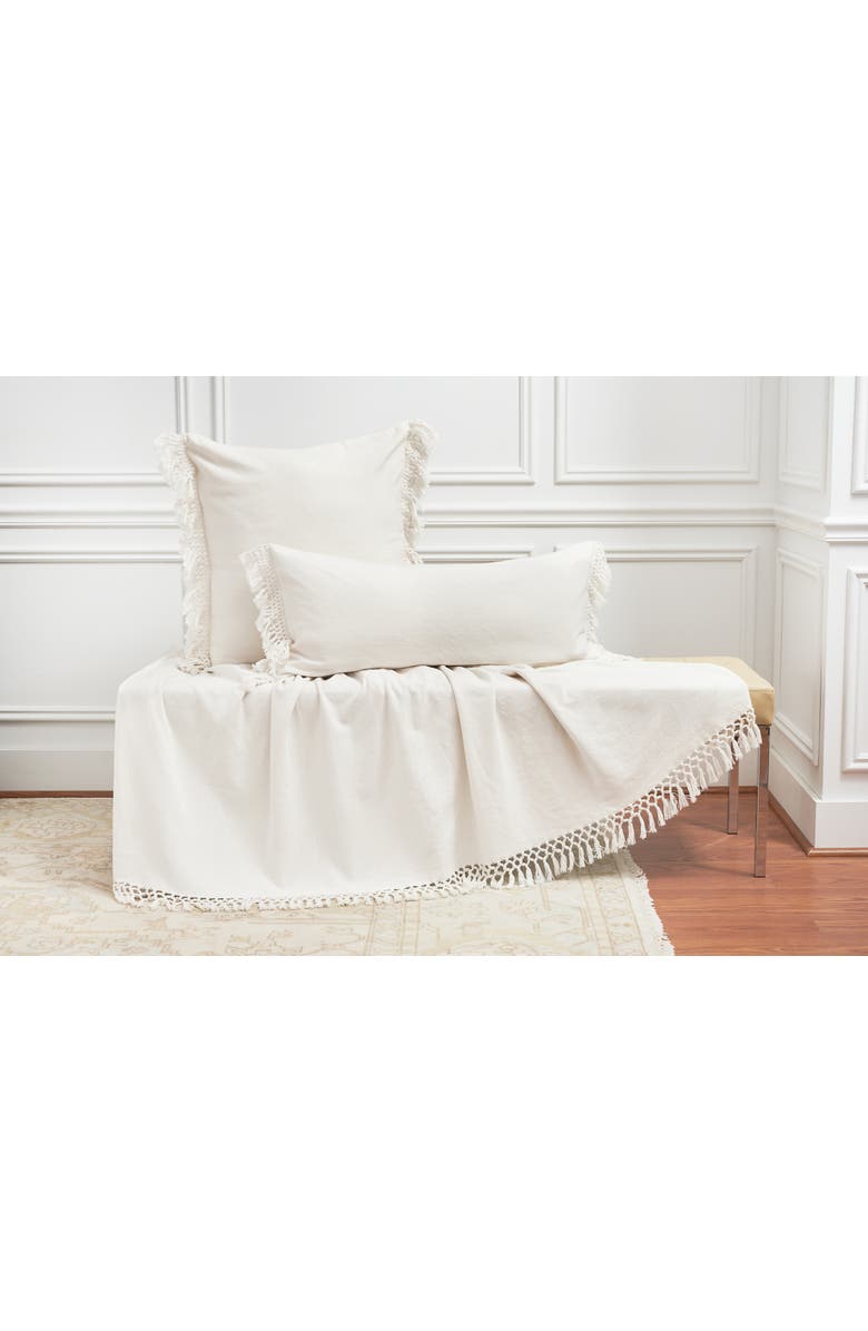 ELISABETH YORK Lavato Enzyme Washed Cotton Decorative Throw Pillow, Alternate, color, White