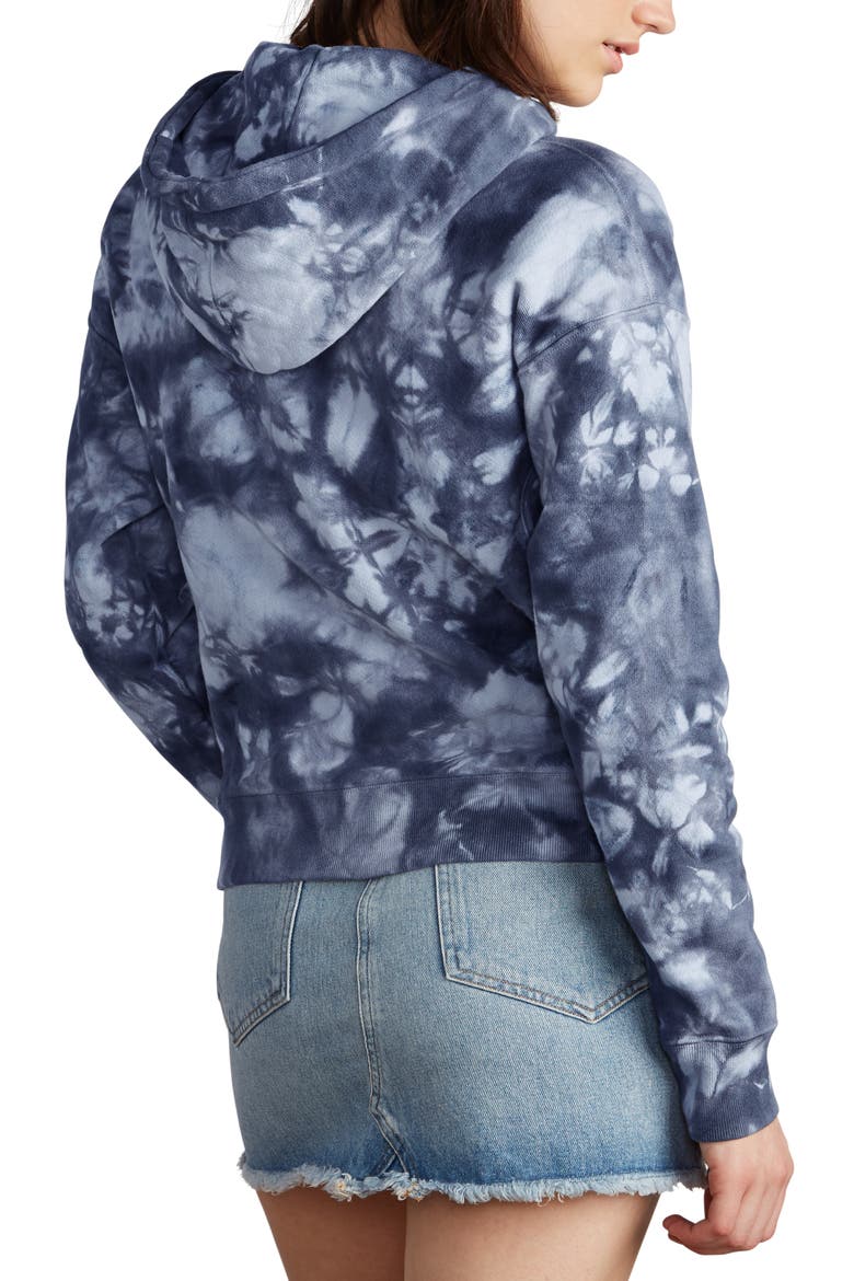 Rib Panel Tie Dye Hoodie, Alternate, color, TONAL IMPERIAL INDIGO DYE