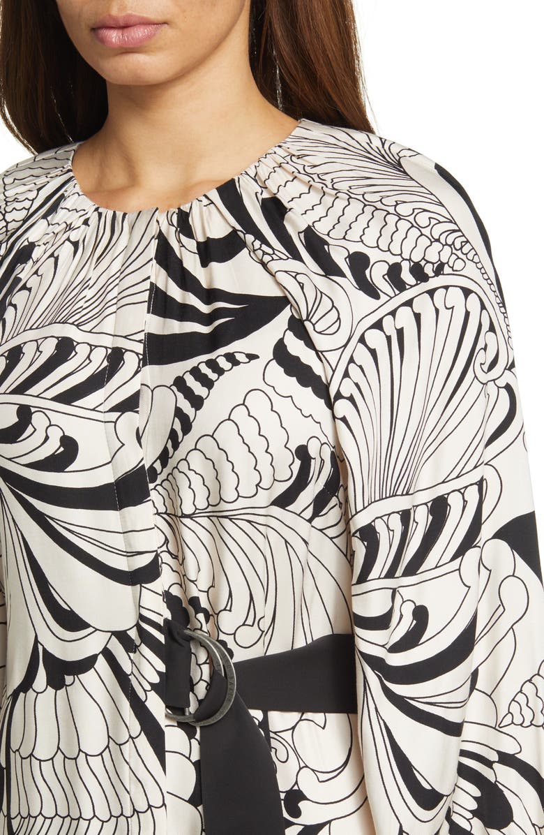 Ted Baker London Emmieeh Belt Detail Long Sleeve Midi Dress, Alternate, color, White