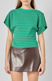 English Factory Striped Wing Sleeve Knit T-Shirt