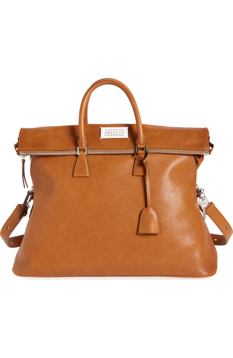 Maison Margiela XL 5AC Loved To Death Leather Tote, Main, color, Cognac