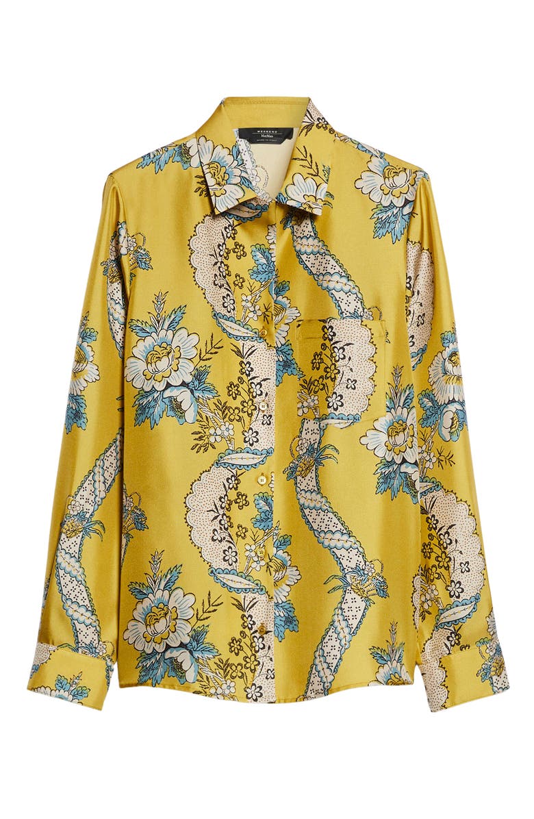 Weekend Max Mara Oncia Floral Silk Button-Up Shirt, Alternate, color,