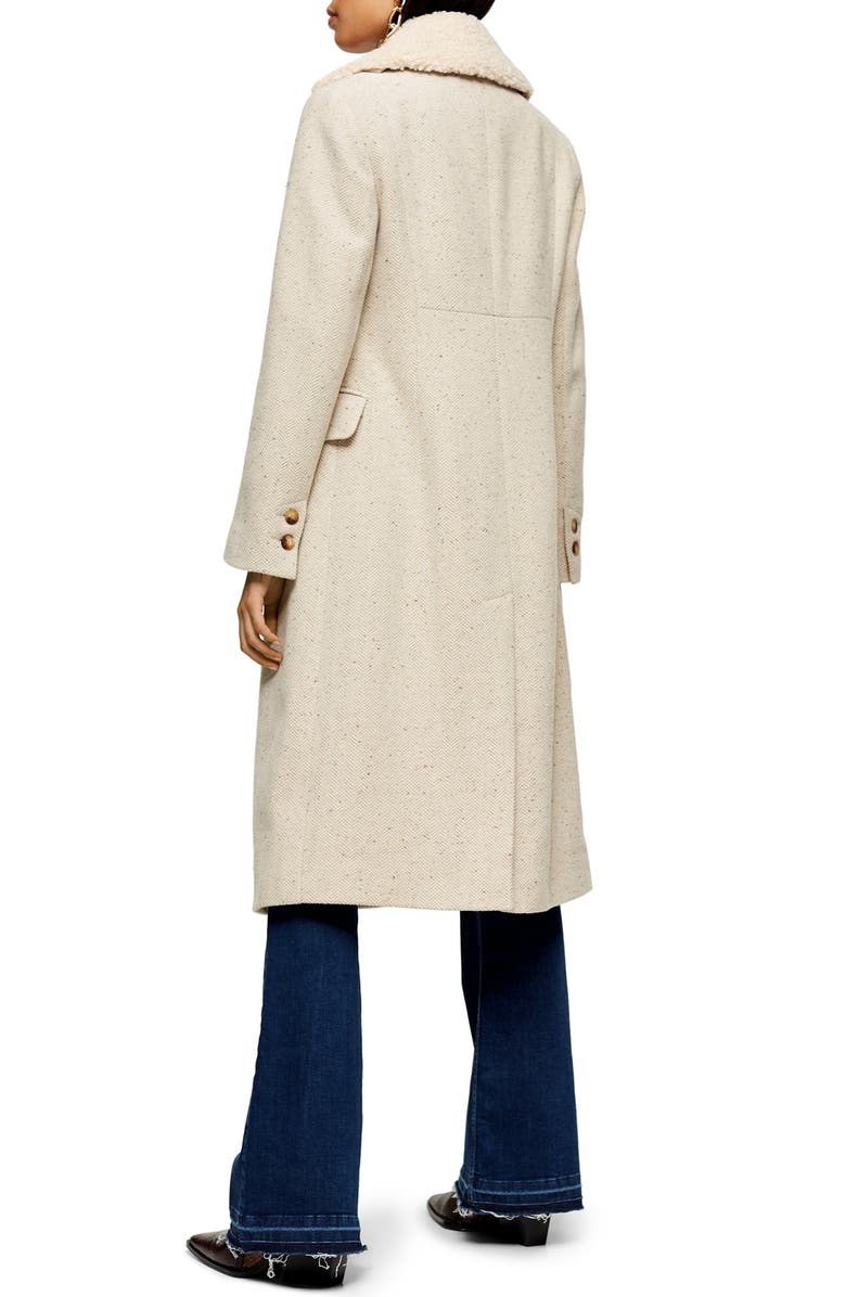 Topshop Freddie Herringbone Coat, Alternate, color, 