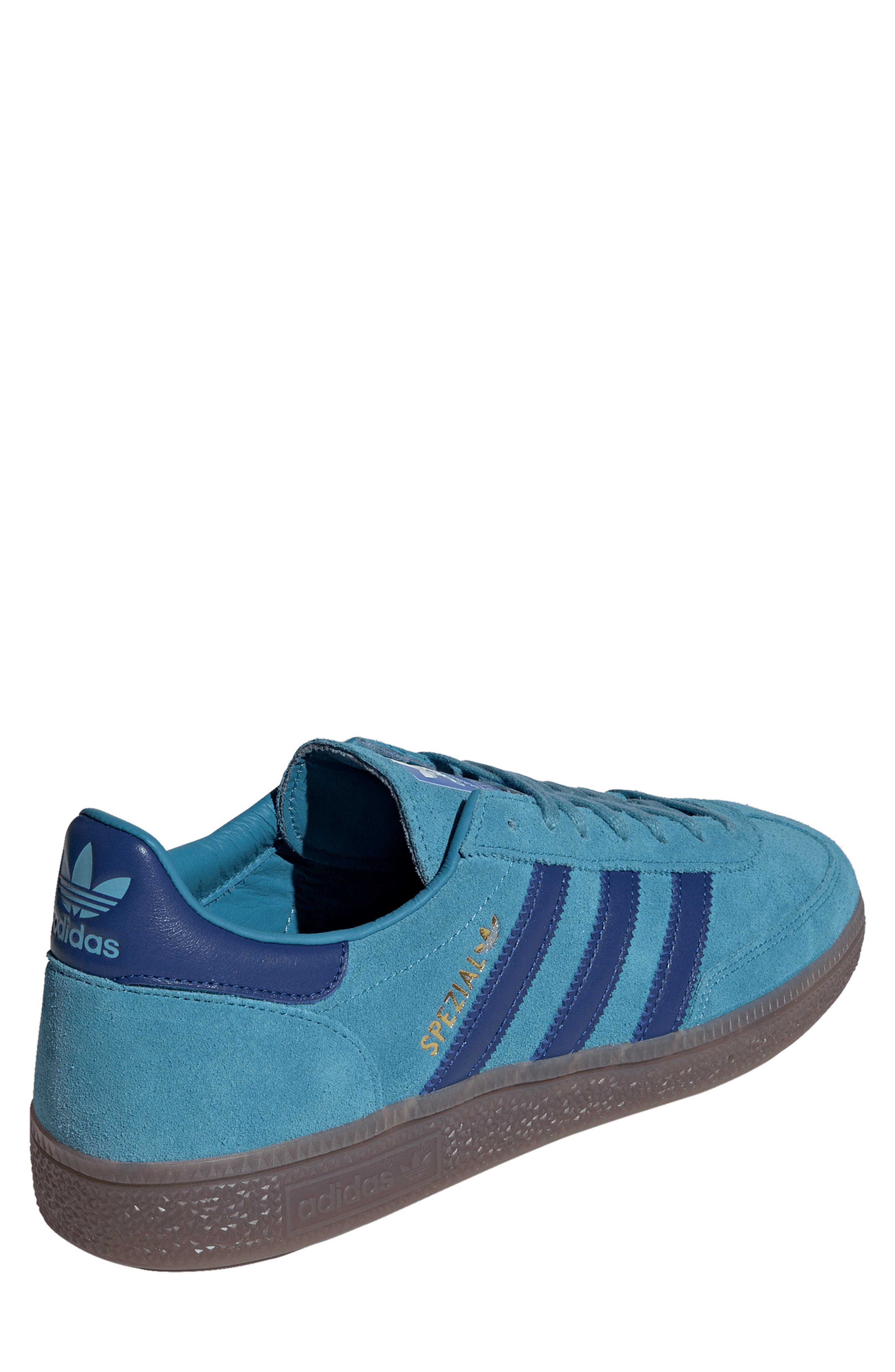 adidas Gender Inclusive Handball Spezial MIG Sneaker, Alternate, color, Tactile Steel/ Royal Blue/ Gum