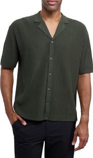 XRAY Ribbed Knit Camp Shirt
