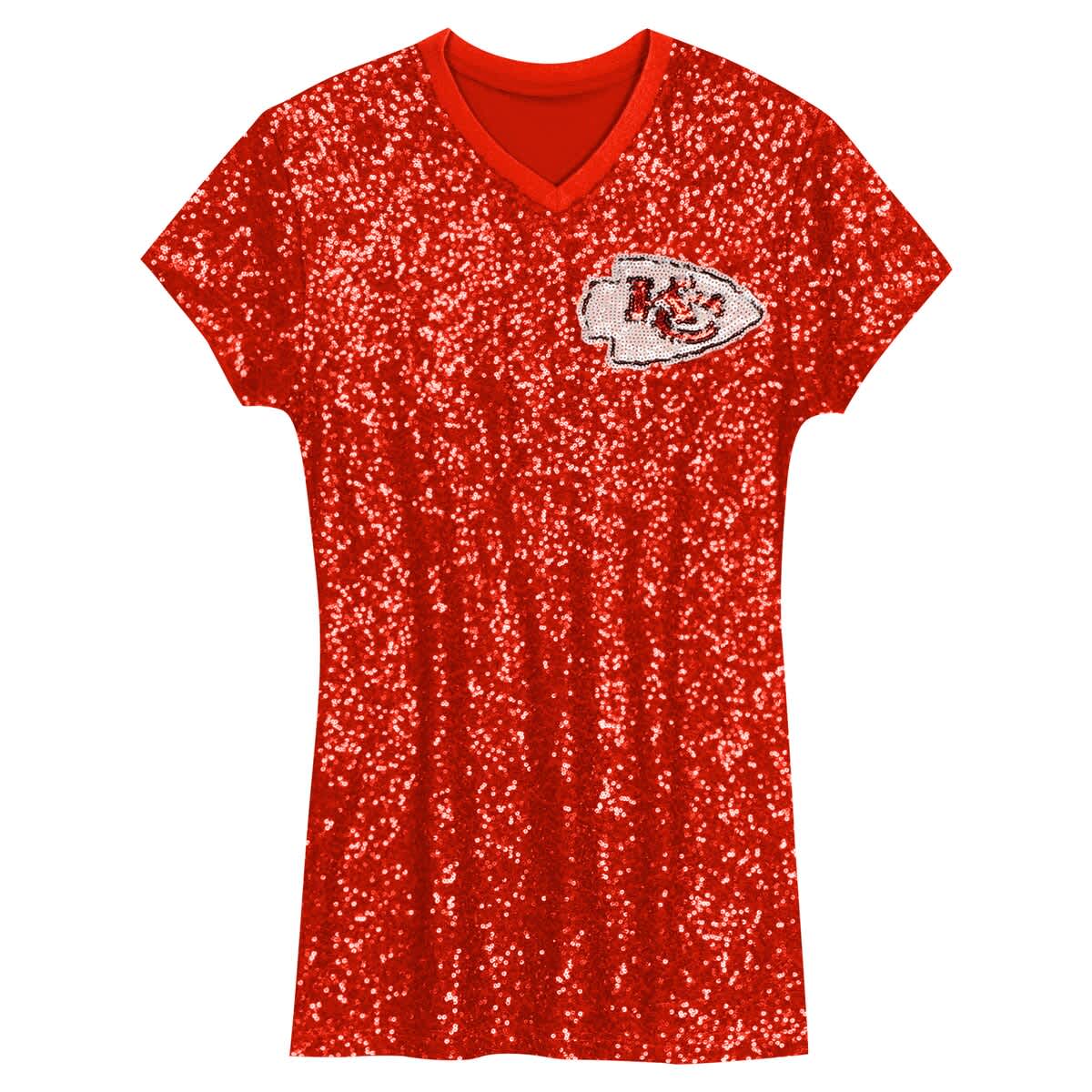 Outerstuff Girls Youth Patrick Mahomes Red Kansas City Chiefs Sequin ...