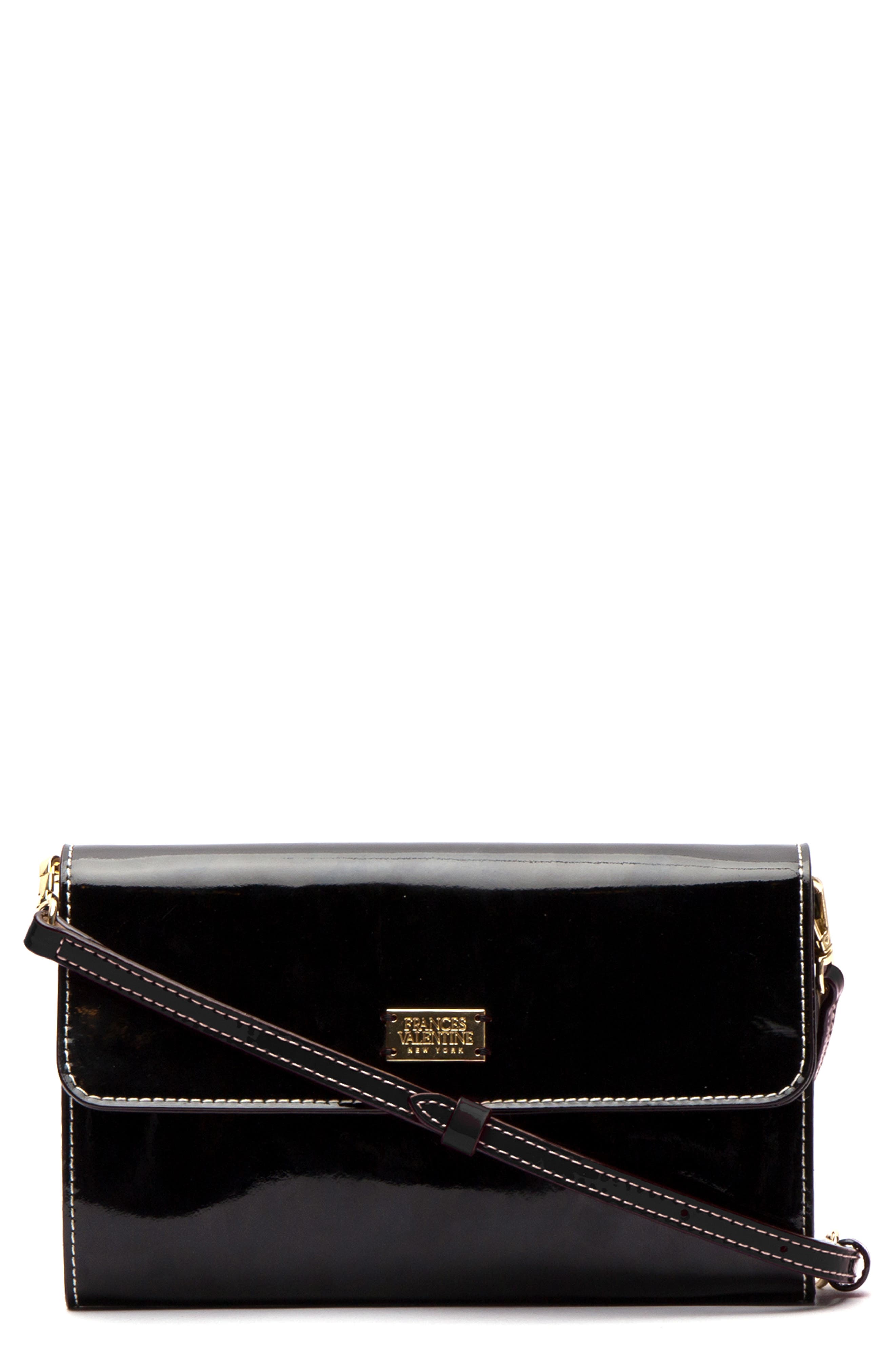 Frances Valentine Kelly Patent Leather Crossbody Bag, Main, color, 