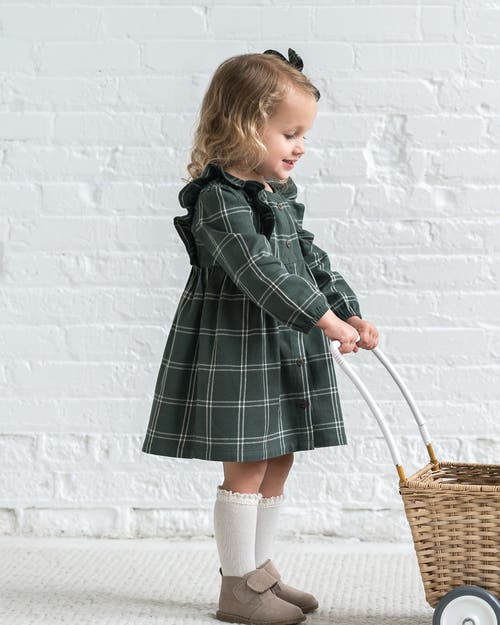 Kendi Rya Flannel Ruffle Dress In Pattern