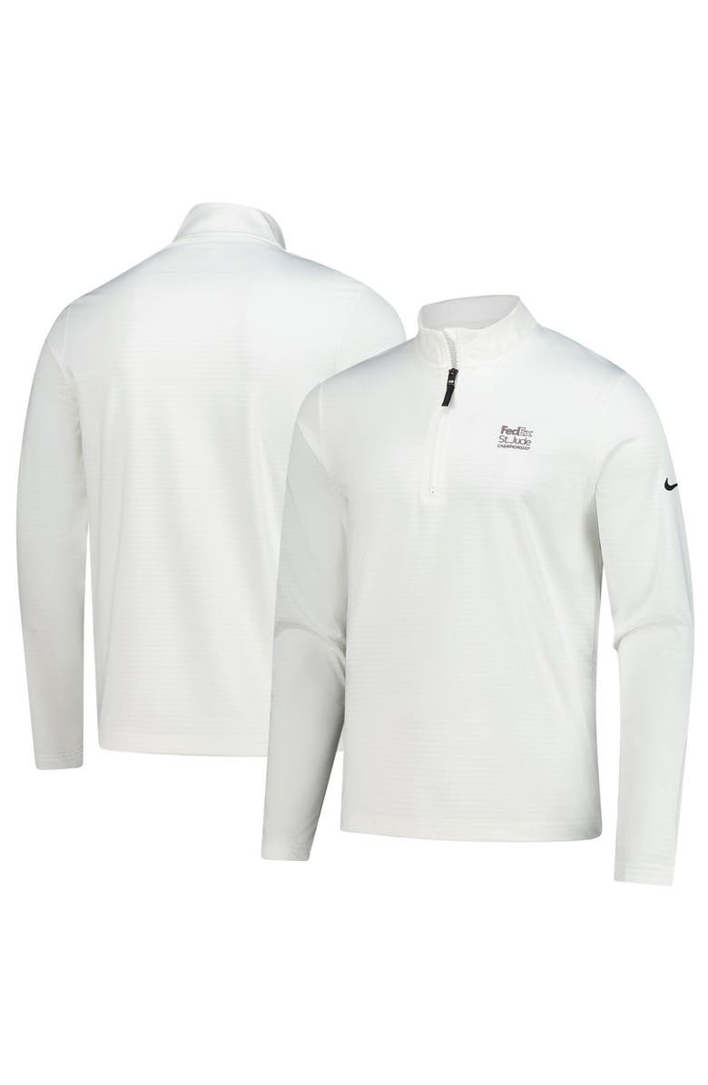 Nike Men's Nike White FedEx St. Jude Championship Performance Victory Quarter-Zip Pullover, Main, color,