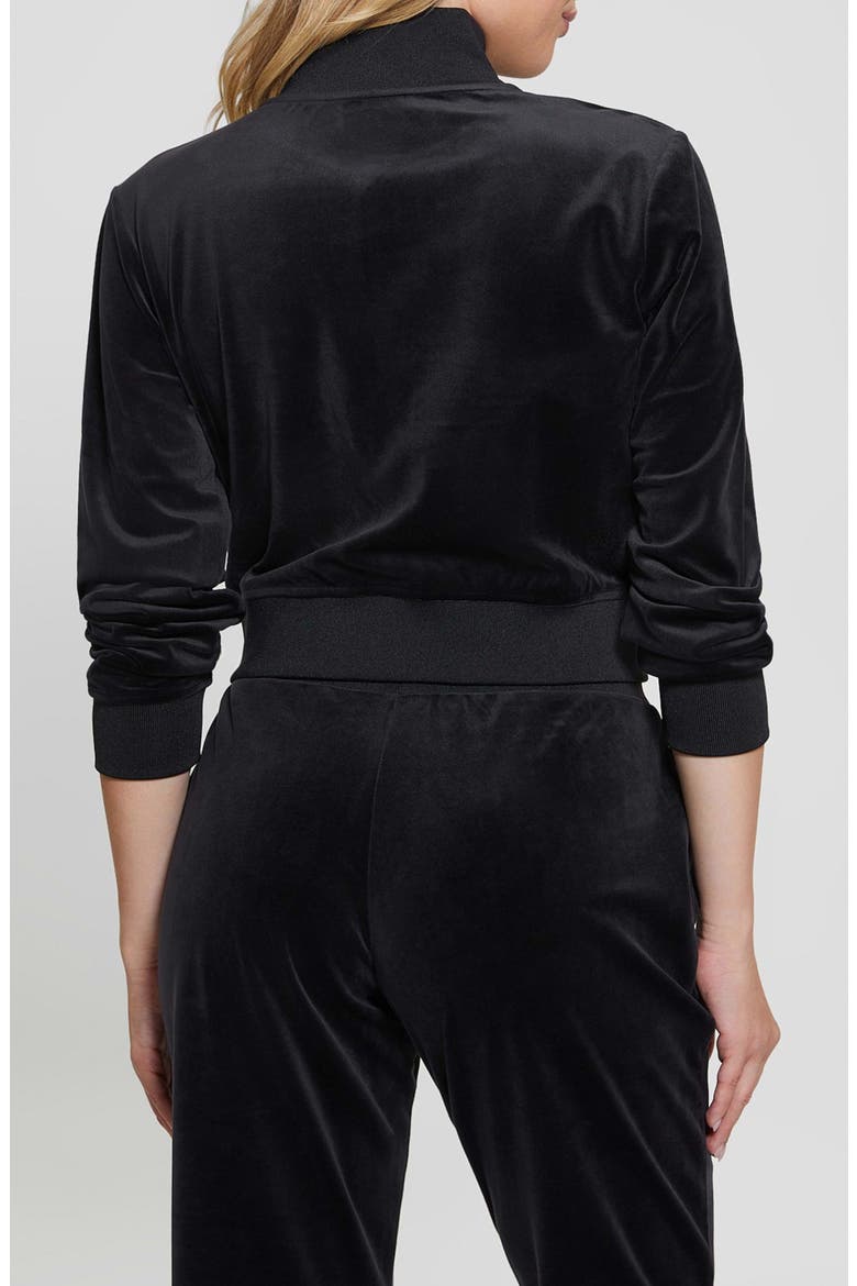 Couture Velour Zip-Up Sweatshirt, Alternate, color, BLACK-BLACK