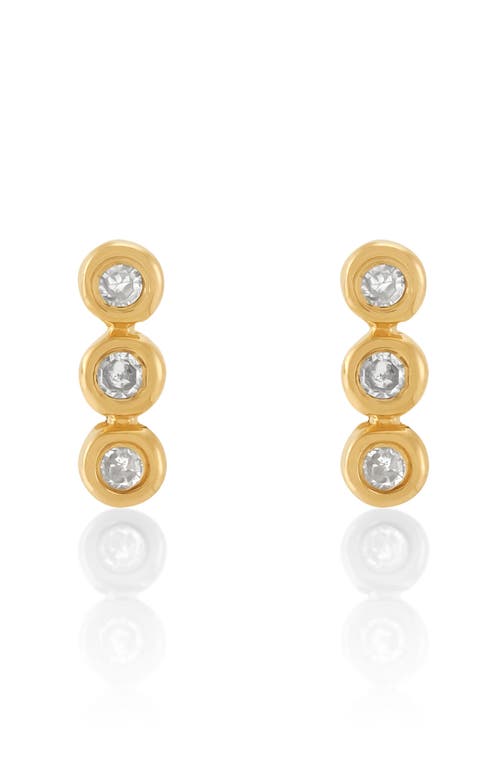 Frankie & Zoe Bezel Trio Diamond Stud Earrings In Gold