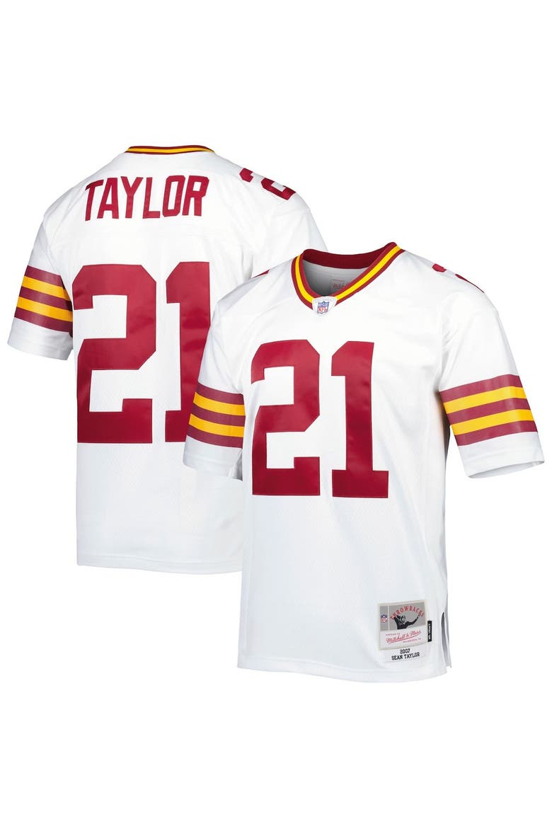 Men's Mitchell & Ness Sean Taylor White Washington Football Team Legacy Replica Jersey, Main, color, White