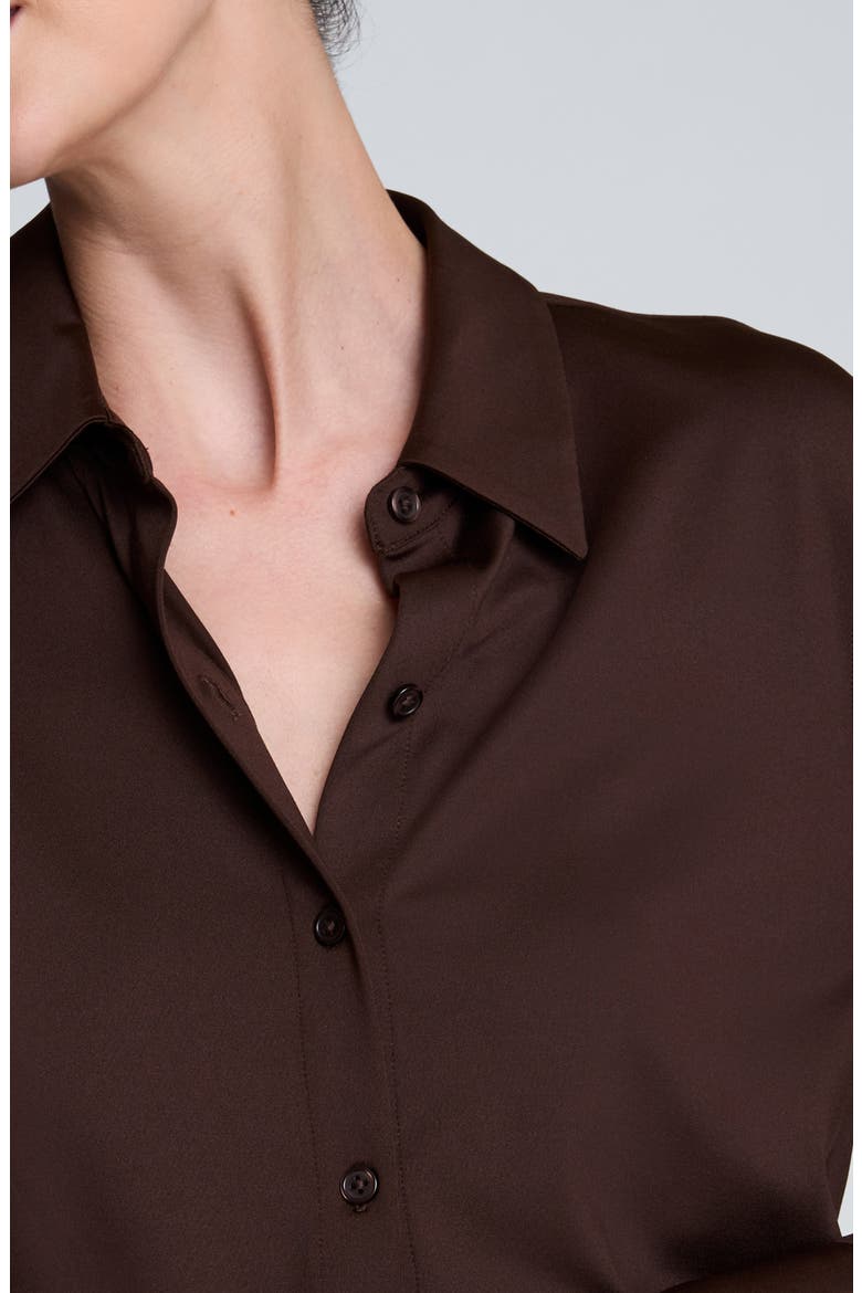 Long Sleeve Button Front Shirt, Alternate, color, MEDIUM BARK