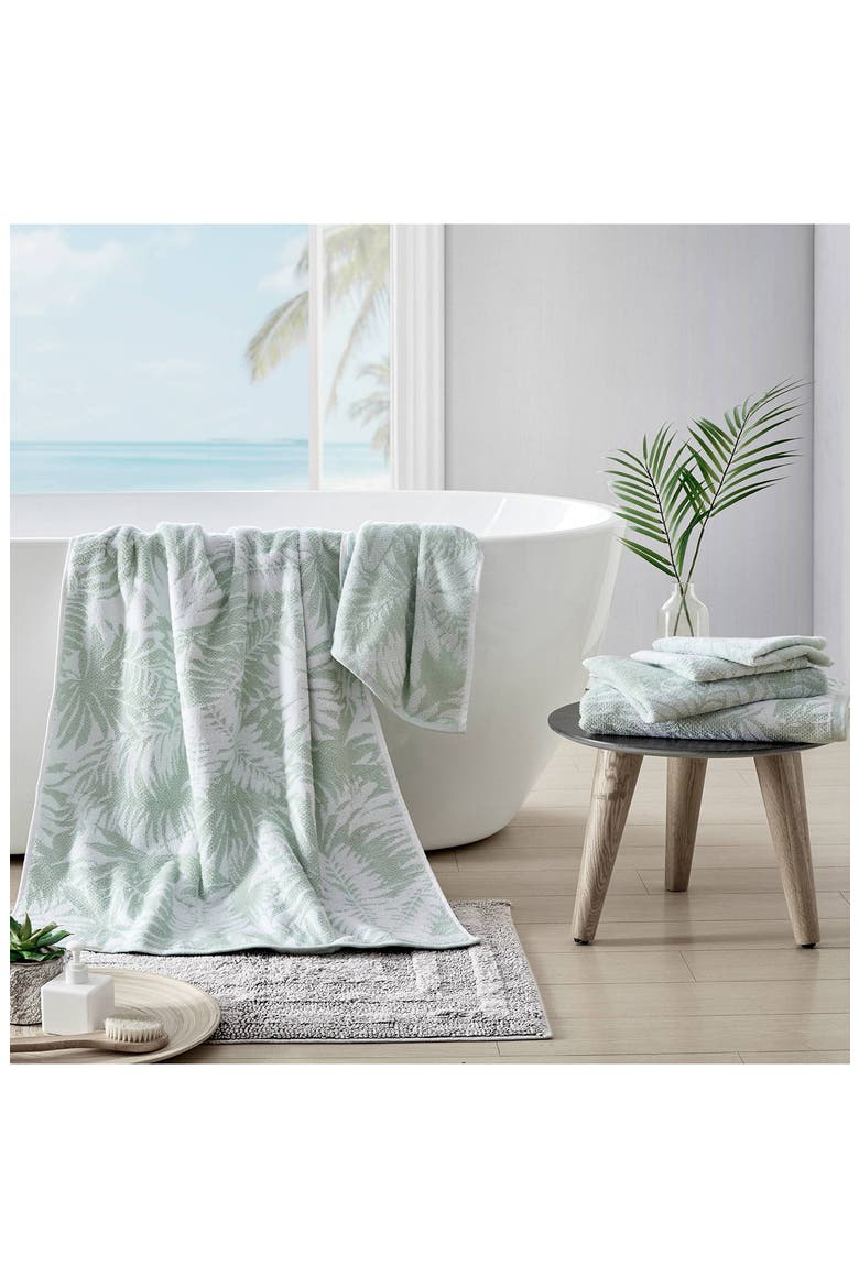 Lago Palm Open Light Pastel Blue Towel 6-Piece Set, Alternate, color, WHIRLPOOL / COCONUT