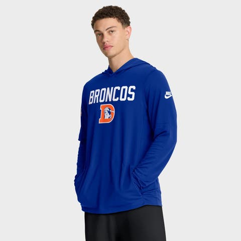 Men's Nike Royal Denver Broncos Alt Pack Pass Accuracy Performance Long Sleeve Hoodie T-Shirt