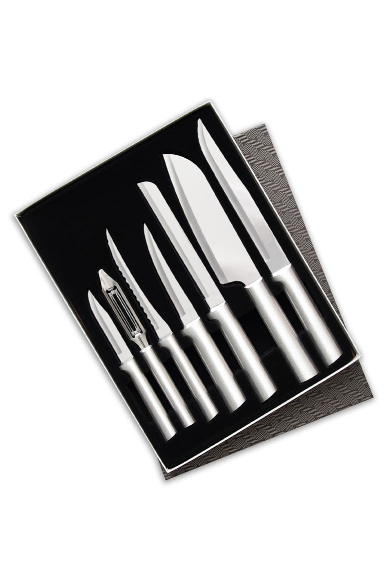 7 Piece Knife Starter Set with Gift Box, Main, color, Silver