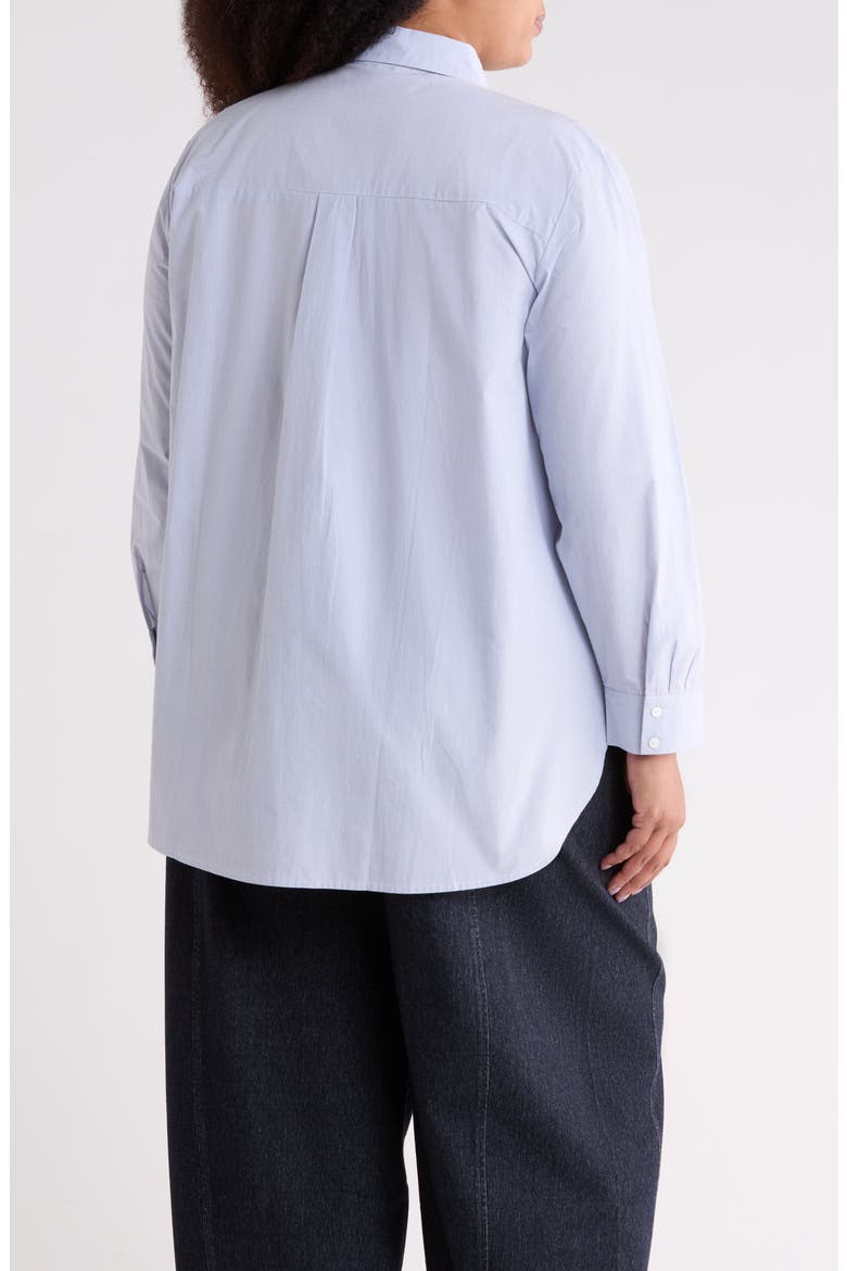 Stripe Organic Cotton Button-Up Shirt, Alternate, color, DOLPHIN