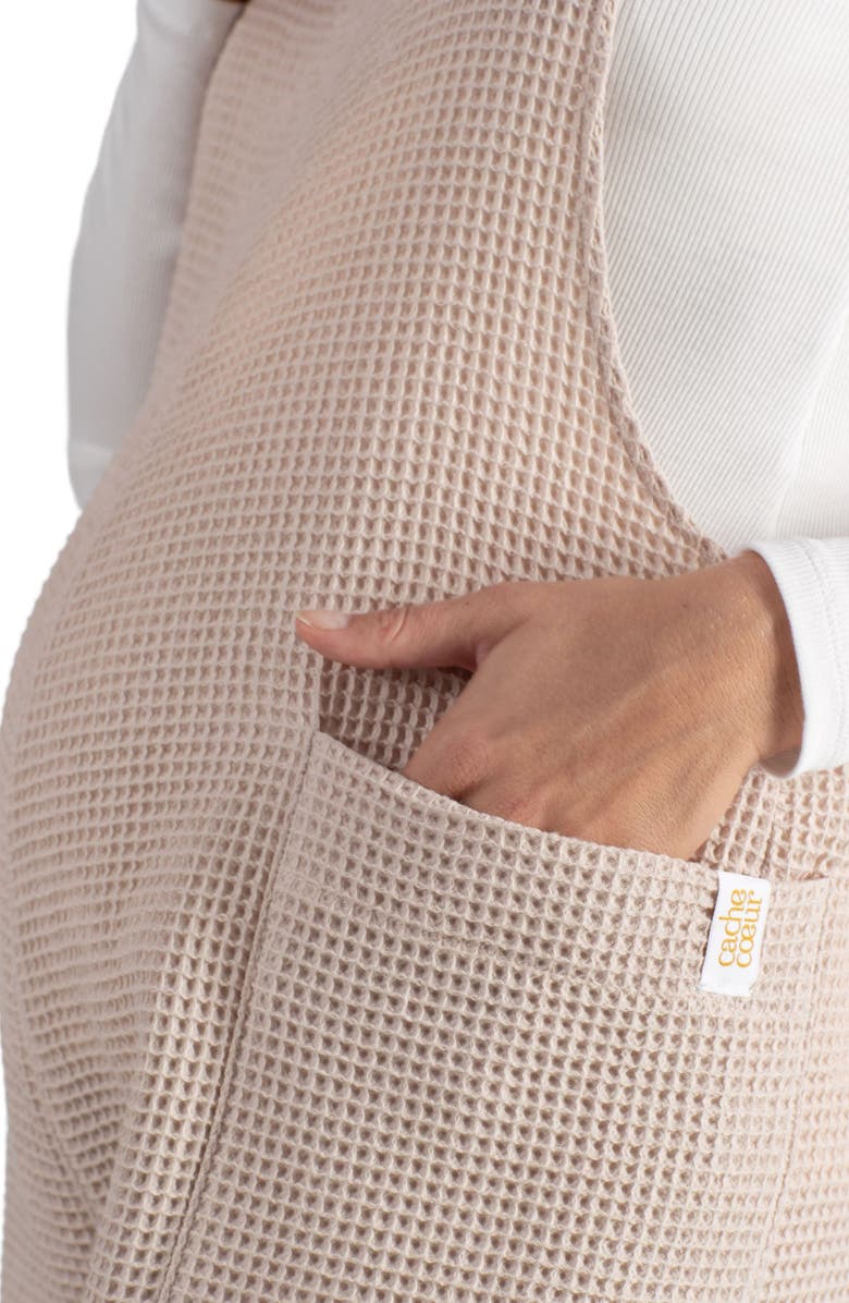 Cache Coeur Maya Organic Cotton Gauze Maternity/Nursing Jumpsuit, Alternate, color, Beige