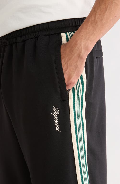 Represent Embroidered Logo Tape Stripe Track Pants In Black
