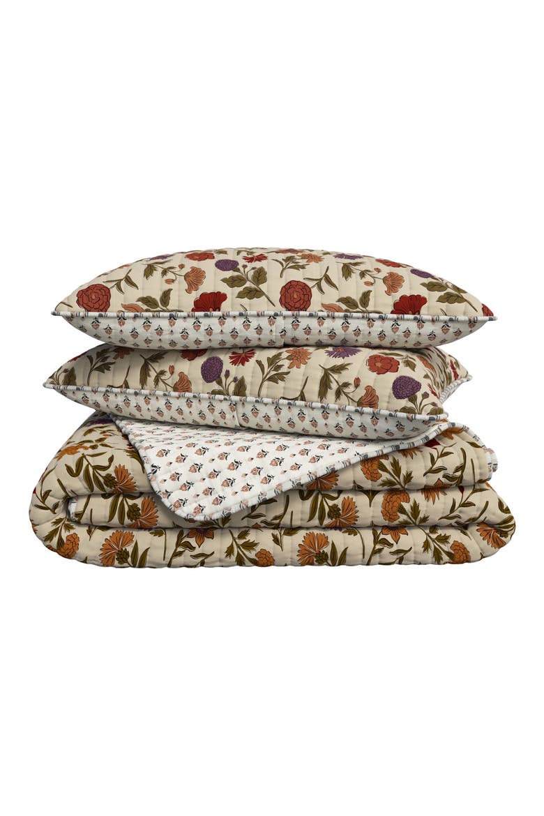 Heritage Floral Patterned Quilt Set, Main, color, HERITAGE FLORAL